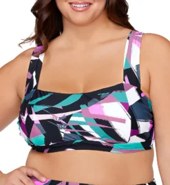 Raisins Curve Plus Size Stir It Up Jamaica Bra Swim Top G840405