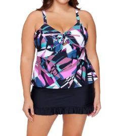 Raisins Curve Plus Size Stir It Up Zanzibar Tankini Swim Top G840445 -Freya Fashion Shop raisins curve raic01 g840445 cs2