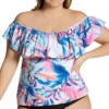 Raisins Curve Plus Size Whitsunday Tortuga Tankini Swim Top G840823 -Freya Fashion Shop raisins curve raic01 g840823 gs