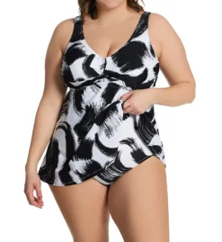 Raisins Curve Plus Size Calaya Lucia V-Neck Swim Dress J840185 -Freya Fashion Shop raisins curve raic01 j840185 cs1