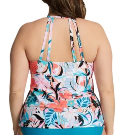 Raisins Curve Plus Size Bondi Rosalie High Neck Tankini Swim Top J840225 -Freya Fashion Shop raisins curve raic01 j840225 bs
