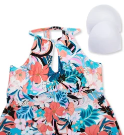 Raisins Curve Plus Size Bondi Rosalie High Neck Tankini Swim Top J840225 -Freya Fashion Shop raisins curve raic01 j840225 cs6