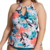 Raisins Curve Plus Size Bondi Rosalie High Neck Tankini Swim Top J840225
