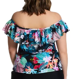 Raisins Curve Plus Size Sunny Isles Tortuga Tankini Swim Top J840323 -Freya Fashion Shop raisins curve raic01 j840323 bs