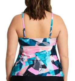 Raisins Curve Plus Size Art District Aries Tankini Swim Top J840440 -Freya Fashion Shop raisins curve raic01 j840440 bs