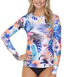 Raisins Haleiwa Back Zip Rashguard Swim Top G711093