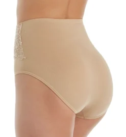 Rhonda Shear Seamless High Waist Lace Trim Brief Panty 4221 -Freya Fashion Shop rhonda shear rhon01 4221 bs