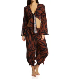 Sanctuary Abstract Animal Slit Side Crop Pant Cover Up A23807 -Freya Fashion Shop sanctuary san01 a23807 cs1