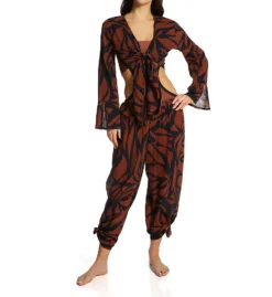 Sanctuary Abstract Animal Slit Side Crop Pant Cover Up A23807 -Freya Fashion Shop sanctuary san01 a23807 cs3