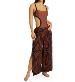 Sanctuary Abstract Animal Slit Side Crop Pant Cover Up A23807 -Freya Fashion Shop sanctuary san01 a23807 cs4