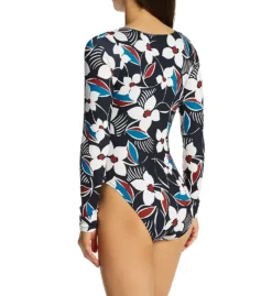 Sanctuary Moody Blooms Long Sleeve High Leg One Pc Swimsuit B23241 -Freya Fashion Shop sanctuary san01 b23241 bs