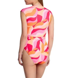 Sanctuary Shell Abstract Cap Sleeve Mio One Piece Swimsuit SA23223 -Freya Fashion Shop sanctuary san01 sa23223 bs