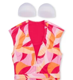 Sanctuary Shell Abstract Cap Sleeve Mio One Piece Swimsuit SA23223 -Freya Fashion Shop sanctuary san01 sa23223 cs6