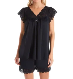Shadowline Twilight Nylon Tricot Short PJ Set 74150 -Freya Fashion Shop shadowline shdw01 74150 fs