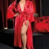 Shirley Of Hollywood Plus Size Chiffon Charmeuse Long Robe X20559