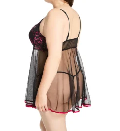 Shirley Of Hollywood Plus Size Two Tone Lace 2-Piece Babydoll Set X25824 -Freya Fashion Shop shirley of hollywood shir01 x25824 bs