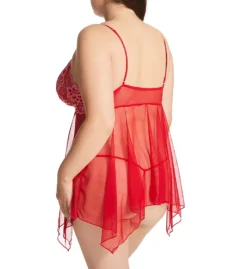 Shirley Of Hollywood Plus Size Floral Sheer Babydoll Set With G-String X26002 -Freya Fashion Shop shirley of hollywood shir01 x26002 bs