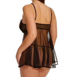 Shirley Of Hollywood Plus Size Lace And Net Open Tip Baby Doll X3394 -Freya Fashion Shop shirley of hollywood shir01 x3394 bs