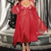 Shirley Of Hollywood Plus Size 2 Piece Long Gown Peignoir Set X3489 -Freya Fashion Shop shirley of hollywood shir01 x3489 gs