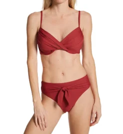 Sunsets Tuscan Red Tessa Tie High Rise Swim Bottom 29BTR -Freya Fashion Shop sunsets suns01 29btr cs1