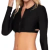 Swim Systems Black Rebel Crop Swim Top T562B -Freya Fashion Shop swim systems swim01 t562b gs