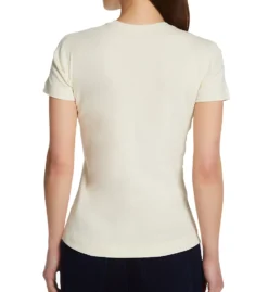 Three Dots 1x1 Short Sleeve Mid-V-Neck Tee AA1V100 -Freya Fashion Shop three dots 3dot01 aa1v100 bs