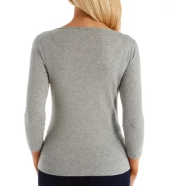 Three Dots 1x1 British 3/4 Sleeve Tee AA4W033 -Freya Fashion Shop three dots 3dot01 aa4w033 bs