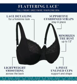 Vanity Fair Flattering Lace Minimizer Underwire Bra 76014 -Freya Fashion Shop vanity fair vf001 76014 cs6