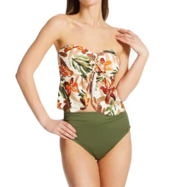 Vince Camuto Seychelles Floral Tie Front Bandini Swim Top V01724 -Freya Fashion Shop vince camuto vc01 v01724 cs2