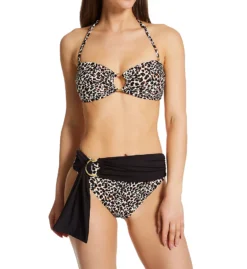 Vince Camuto Tanzania Cheetah Logo Ring Bandeau Bikini Swim Top V04678 -Freya Fashion Shop vince camuto vc01 v04678 cs3