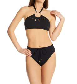 Vince Camuto Serengeti Shades Drawstring Hi Waist Swim Bottom V09738 -Freya Fashion Shop vince camuto vc01 v09738 cs1