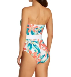 Vince Camuto Wild Oleander Belted Bandeau One Piece Swimsuit V83679 -Freya Fashion Shop vince camuto vc01 v83679 bs