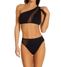 Vince Camuto Mesh Cutouts One Shoulder Mesh Bikini Swim Top V94721 -Freya Fashion Shop vince camuto vc01 v94721 cs1